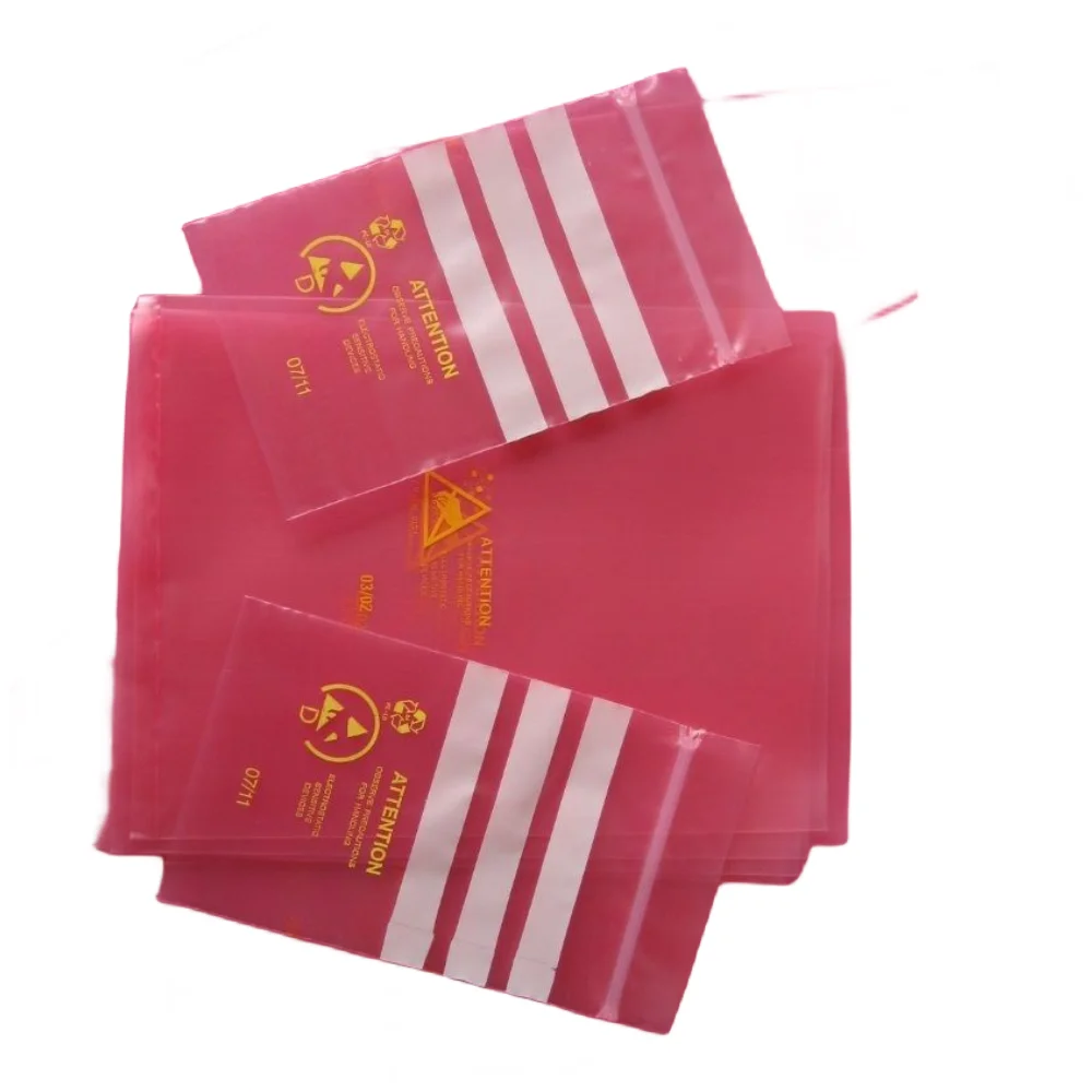 Custom Package 2 Mil 4 Mil Pink PE Plastic Poly Zipper Bags Red Pink Resealable Zip Lock Seal for Food Print Industry
