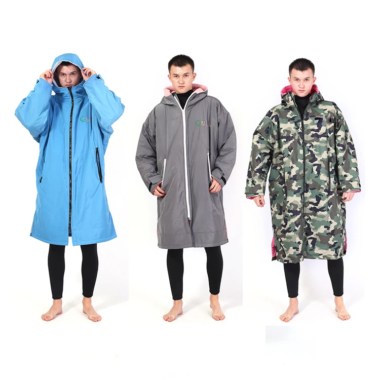 Swim Parka Coat Jackets for Men Changing Robe Warm Fleece Dry Quickly for Surfing Swimming Kayaking Water Sports