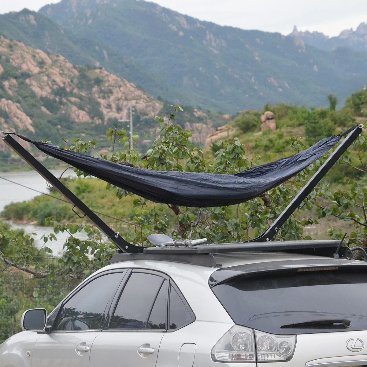 Portable Nylon Outdoor Camping Portable 2 Person Car Hitch Mounted Hanging Hammock Chair
