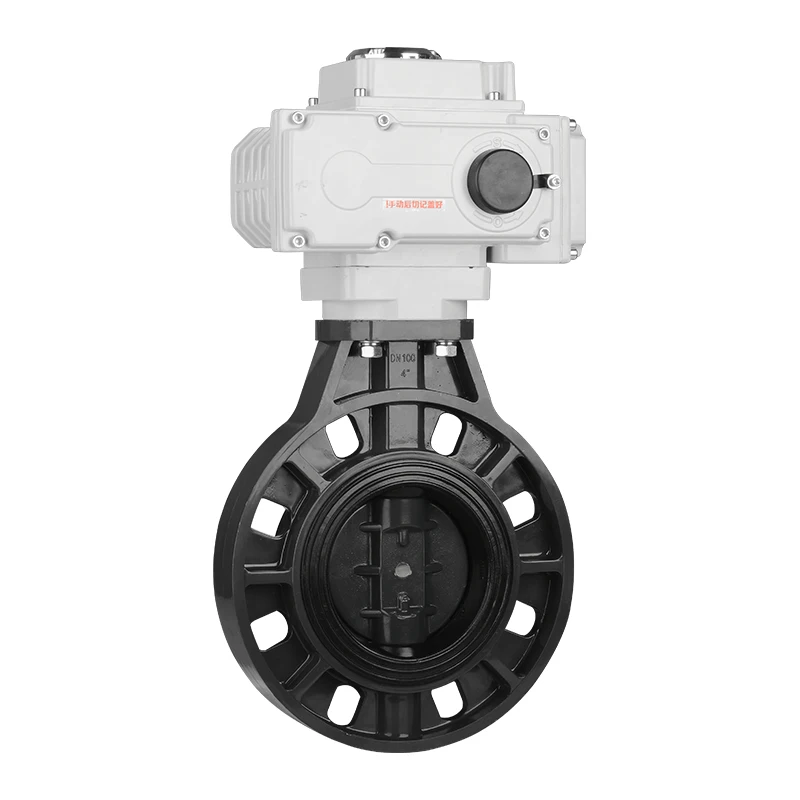 Factory Hot Sale UPVC Electric butterfly Valve Clamp Type Manual Automatic Integrated Weak Acid Alkali Resistant Switch
