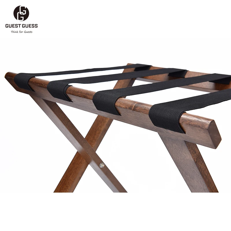 Compact Size Wooden Luggage Stand Folding Luggage Rack for Hotels