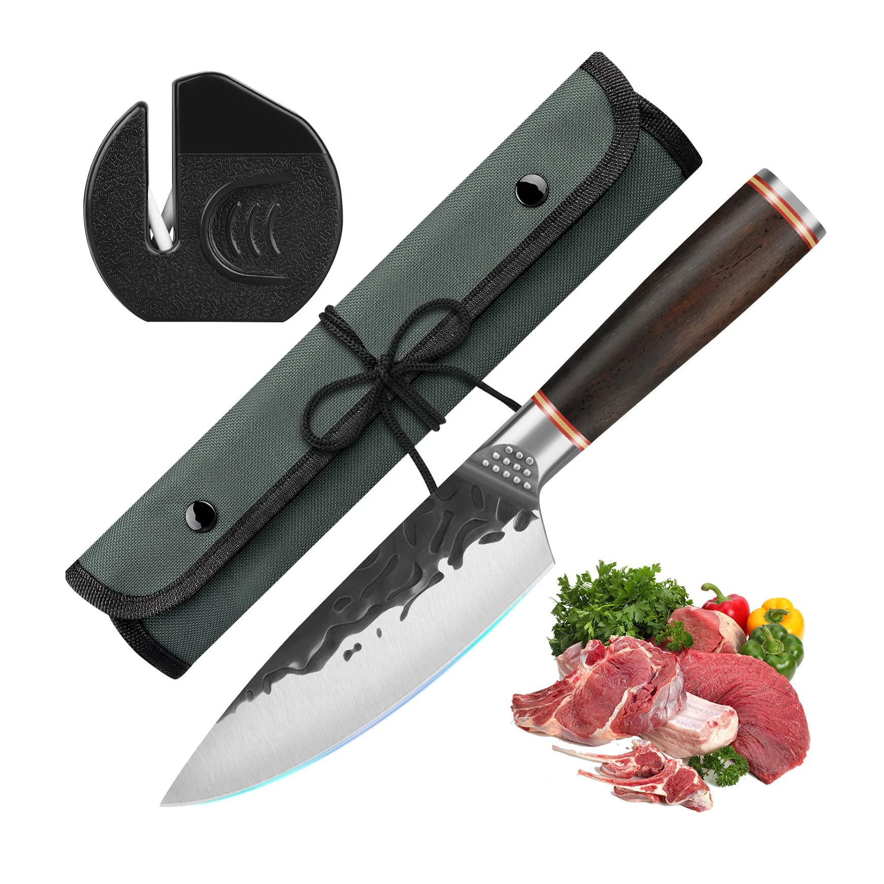 Ultra sharp and high carbon steel kitchen knife with nylon bag knife sharpening for outdoor  gift