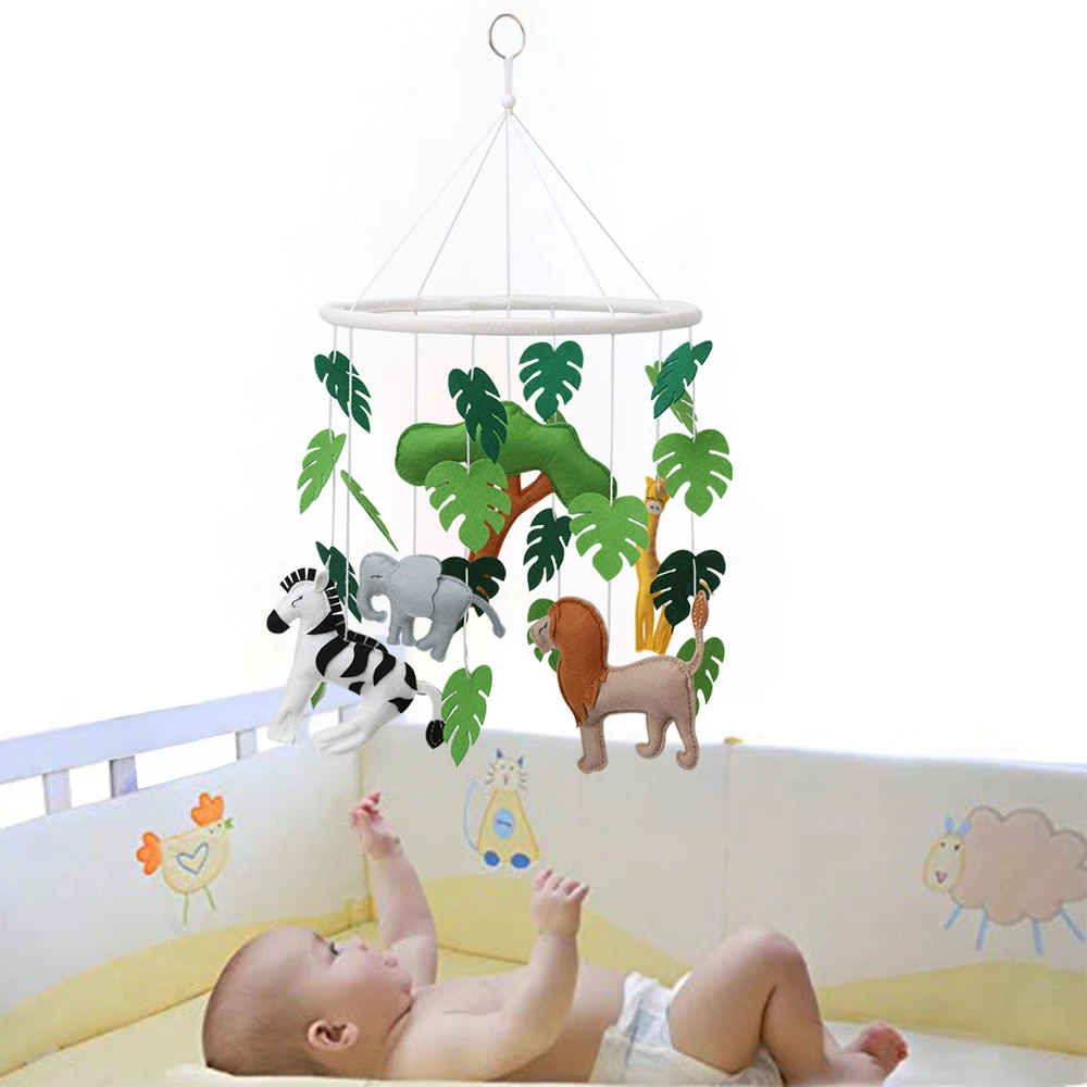 New Design felt mobile Jungle Wild Animals Felt Baby Mobile baby bed bell toy Mobile Forest baby crib Mobile Hanging Toys decor
