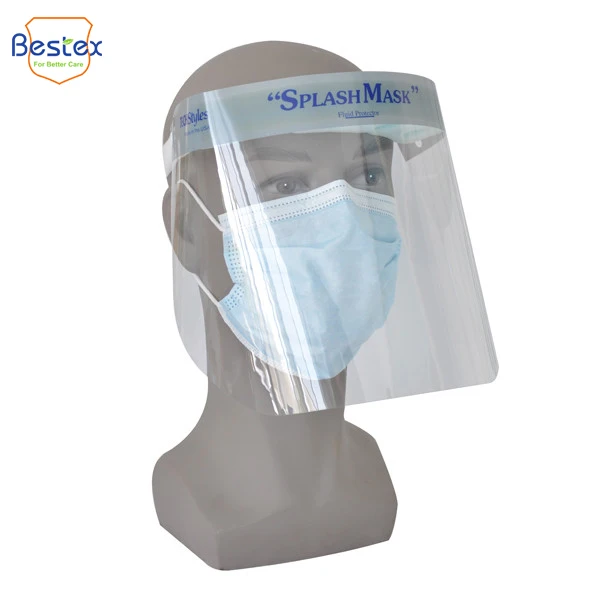Stock Anti Fog Safety Face Visors Disposable Protective Face Shield Transparent Adult Clear Face Shields Pvc Screen