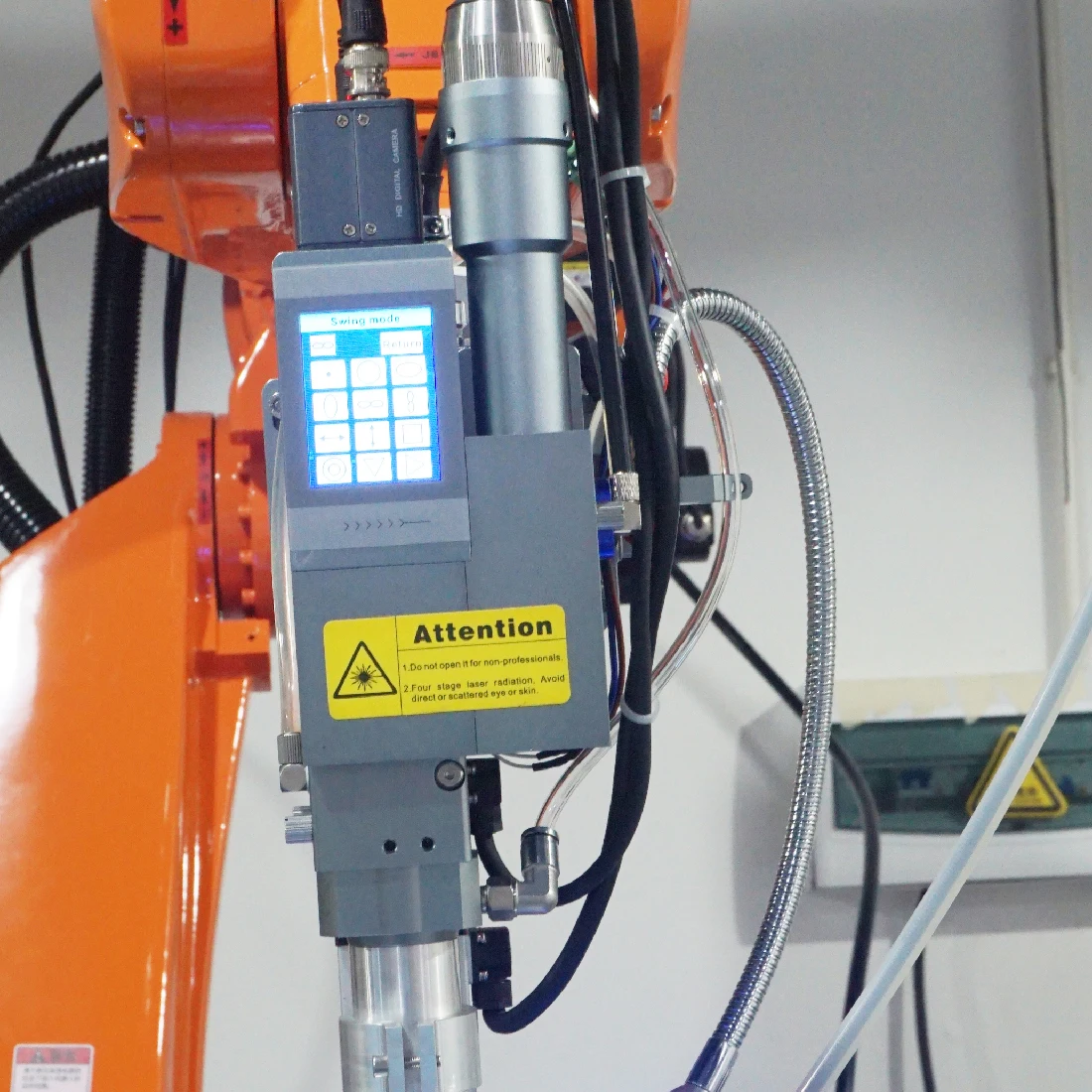 Fiber laser robotic welding and cutting machine with push and pull wire function