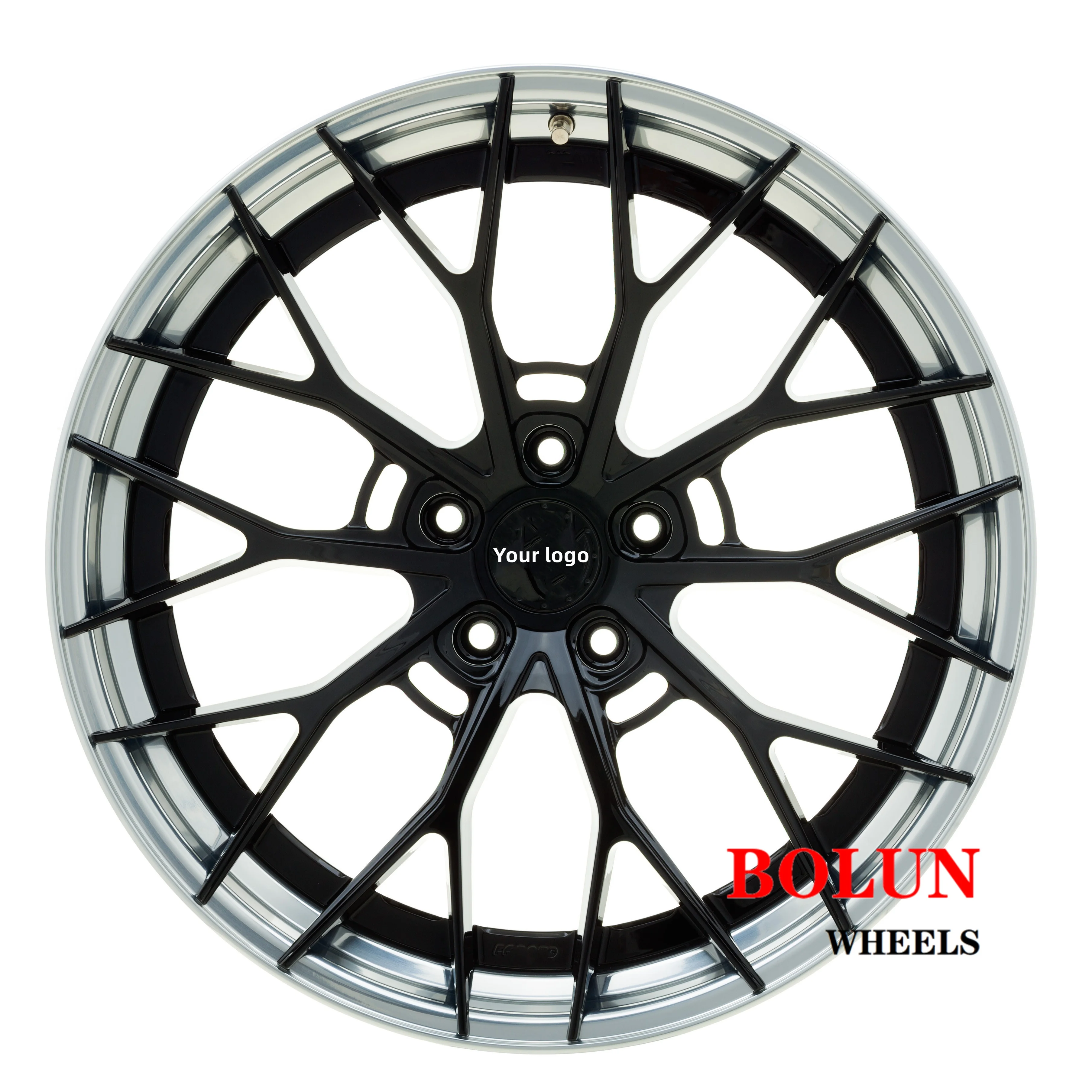 China Bolun Factory Custom Rim 5 hole 5X130 5X114.3 2 piece Racing Car Forged Wheels For 18 inch 19 inch 20 inch 21 inch 22 inch