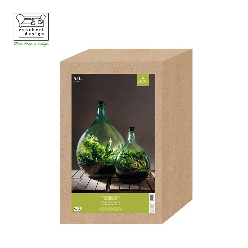 Esschert Design AGG50 indoor plant including toolset 50 litre set bottle glass closed terrarium with cork