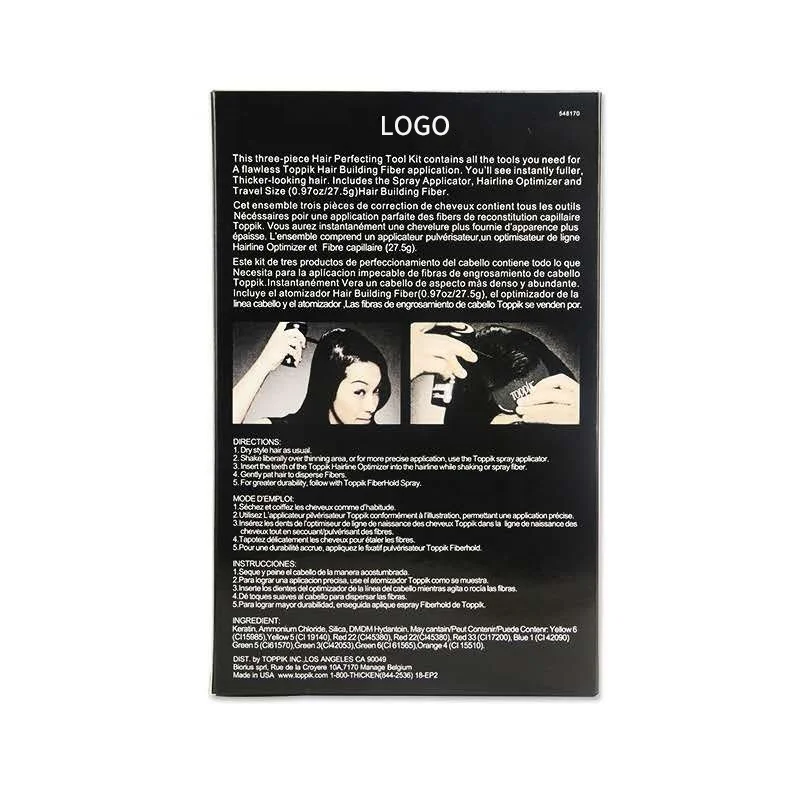 Wholesale professional keratin hair building fibers kit hair thickening bald barber shop hair fixing spray set