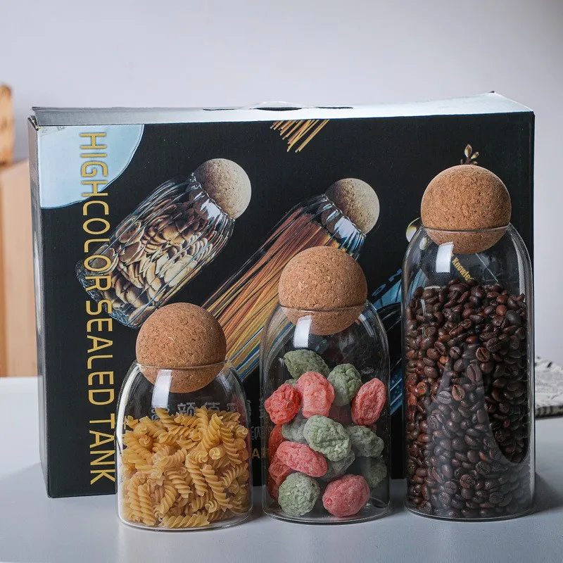 Glass jar set supplier kitchen Glass containers food container in house Glass storage Jar  set kitchen storage containers