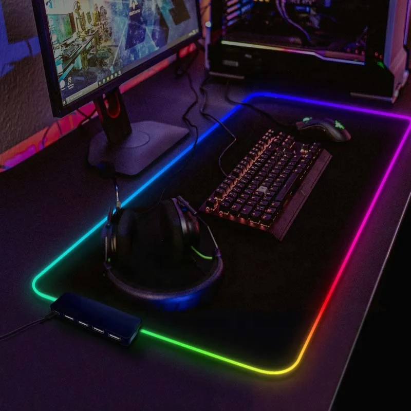 Custom Large Rgb Gaming Mouse Pad Oversized Glowing Led Mousepad