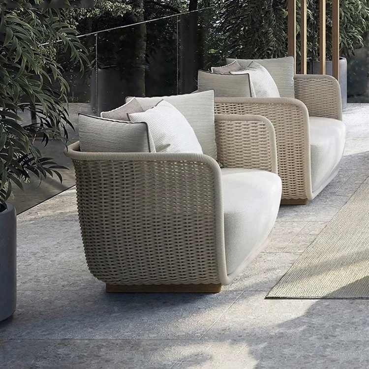 Factory Price PE Wicker Rattan Patio Leisure Hand Weave Exterior Weather Proof Outdoor Furniture Garden Sofa Sets