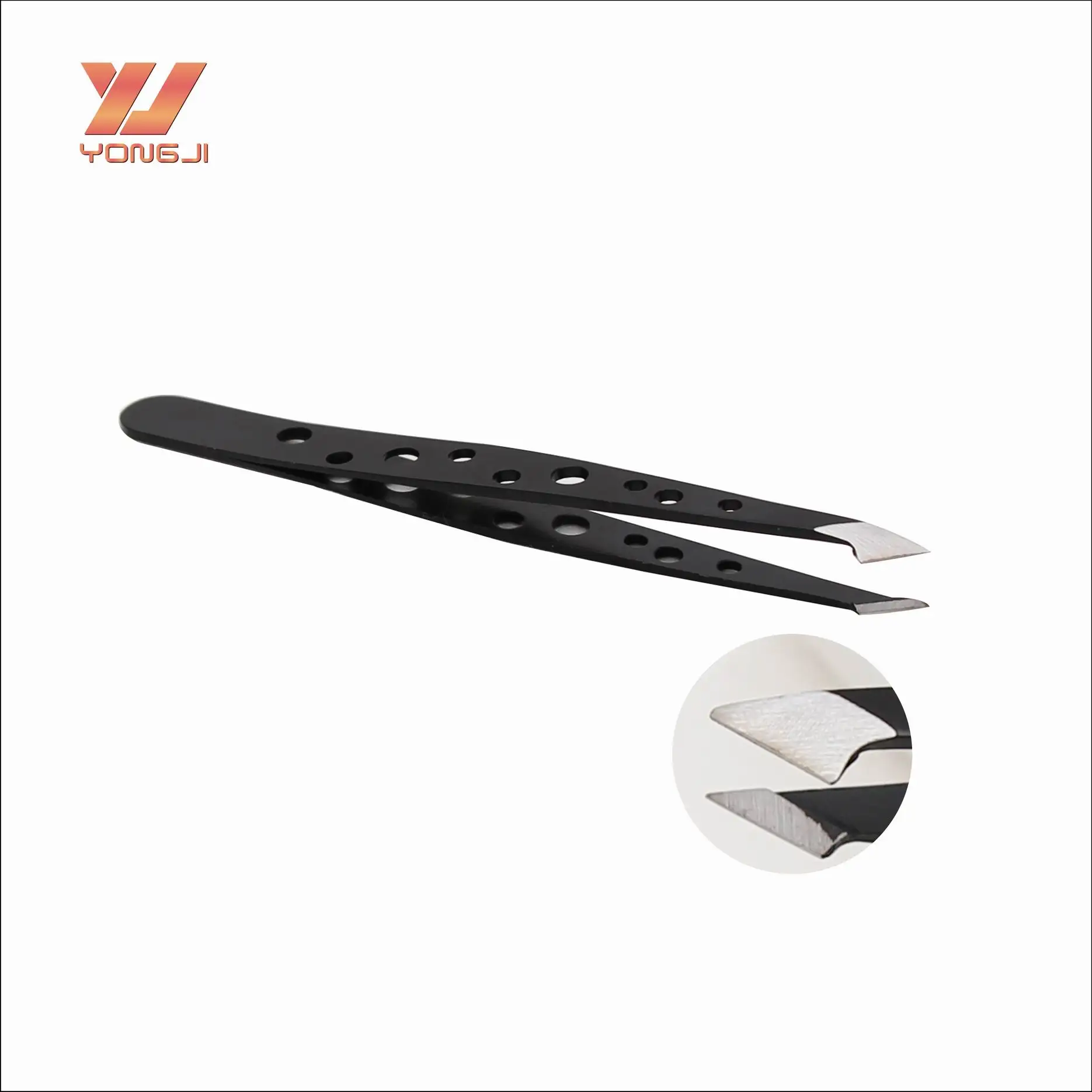 Factory hot sale beauty tool black tweezers stainless steel eyebrow tweezers