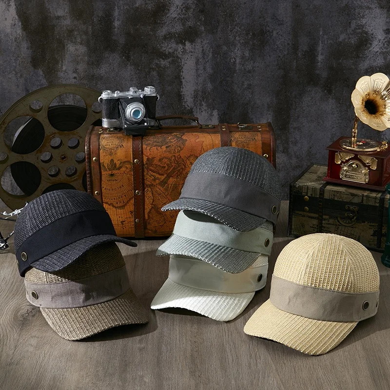 Original peaked cap summer vintage baseball cap male  hats and caps Straw hat