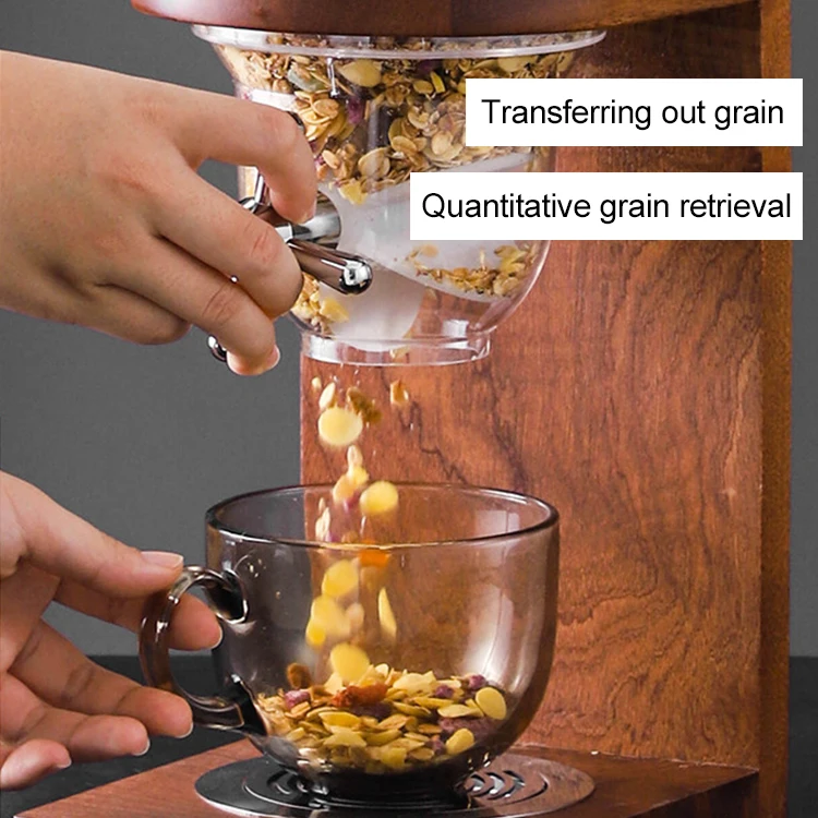 Luxury Catering Buffet Triple Cereal Dispenser Container Dry Food Grain Dispenser With Wooden Stand