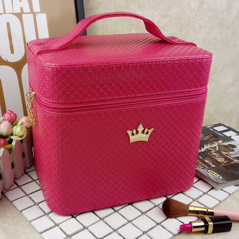 Вместительная портативная двойная коробка для хранения, простая косметичка