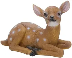 Top Grace Garden Resin Deer Figurine Outdoor Garden Statue Deer Lying Down Sculpture Ornaments Ploy Resin