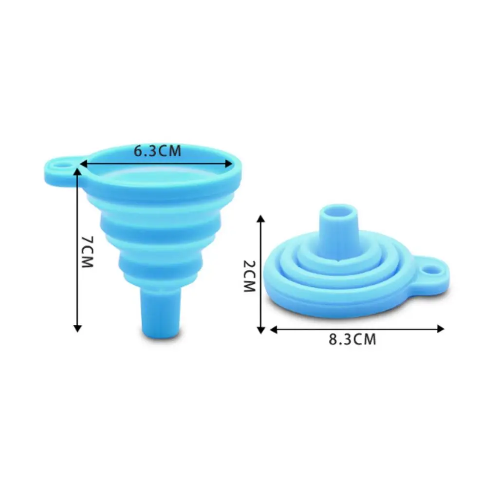  Wholesale Food Grade Foldable Collapsible Funnel Silicone Folding Portable Funnels Hopper Household Dispensing Kitchen