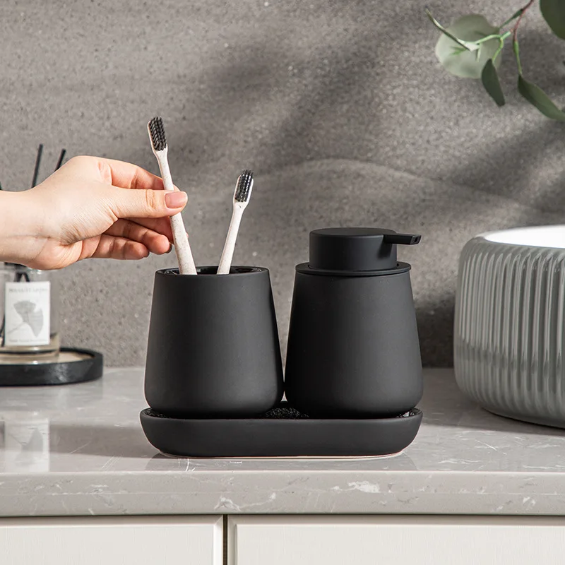 Factory wholesale elegant manual foaming ceramic soap dispenser