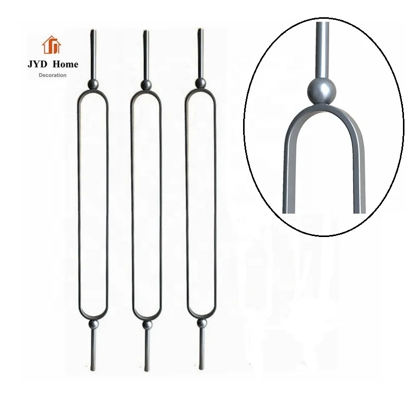 JYD Home Wholesale Modern  New Design Wrought  Iron Stair Oval Balusters with Ball Collars - (LD-904) - Spindles Stairs