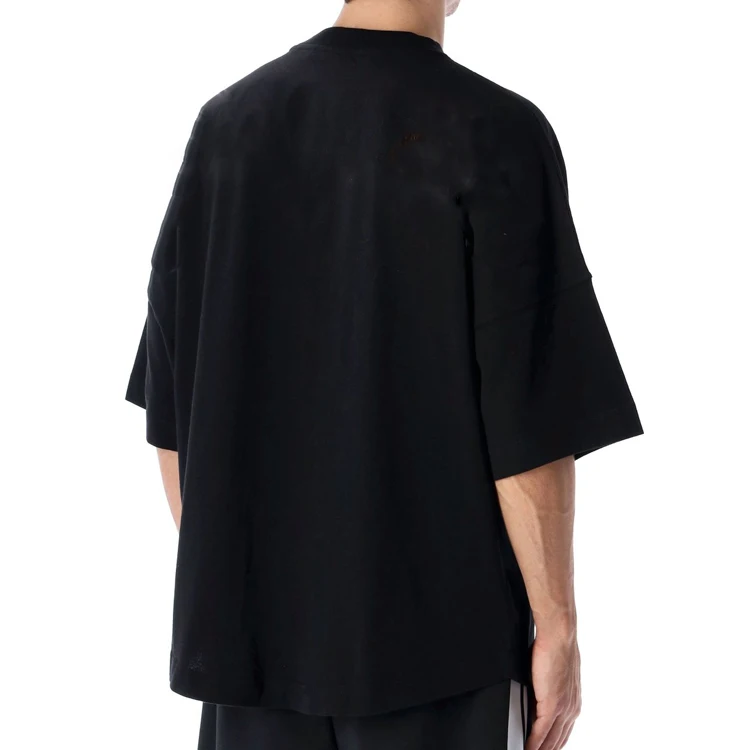 240gsm 100% Cotton Single Jersey Fabric Black T shirt Custom Logo Oversized Big And Tall T shirt For Men