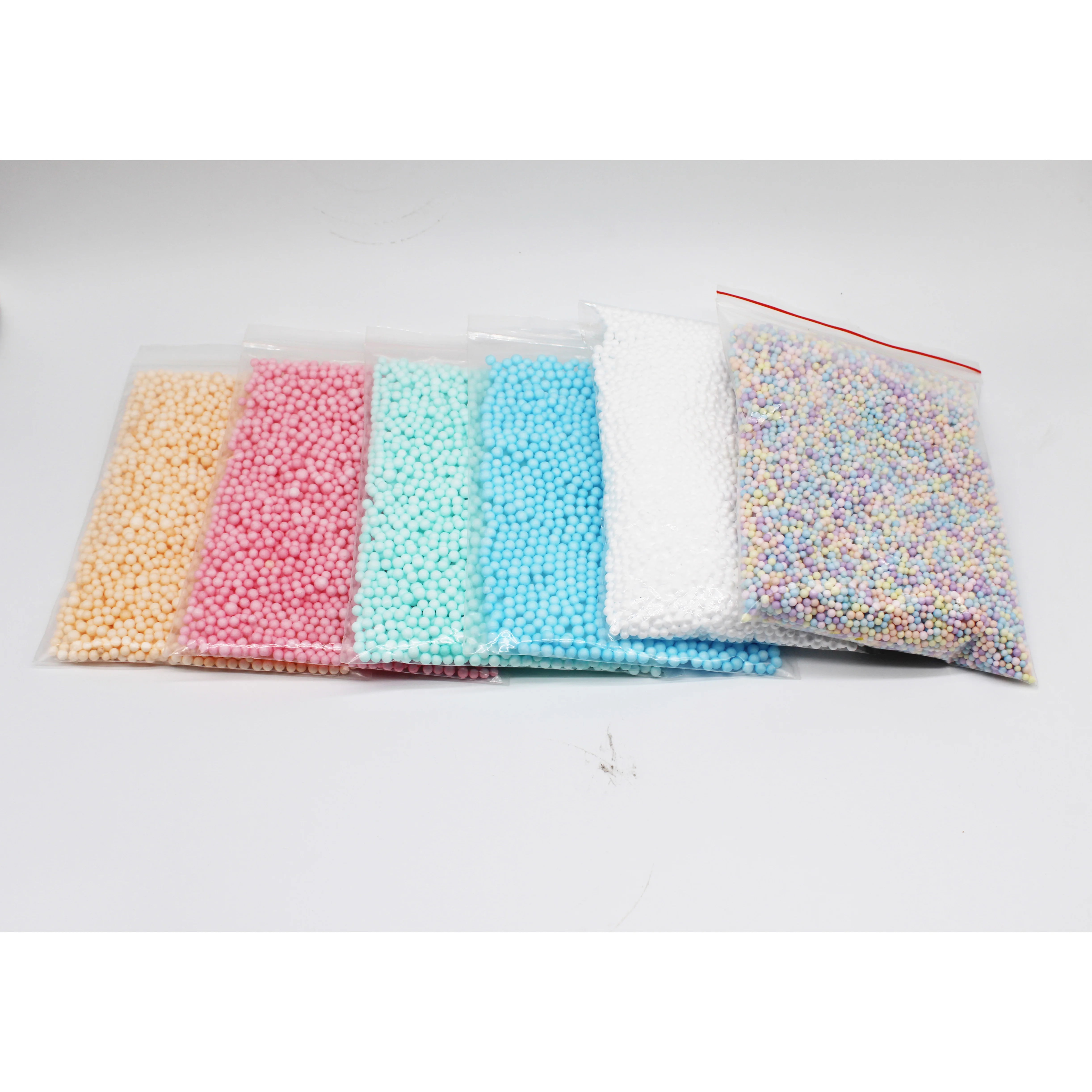 Macarons Rainbow Color Foam Beads For Slime Light Colors Not Fade Mini Seed Filler Foam Polystyrene Beads