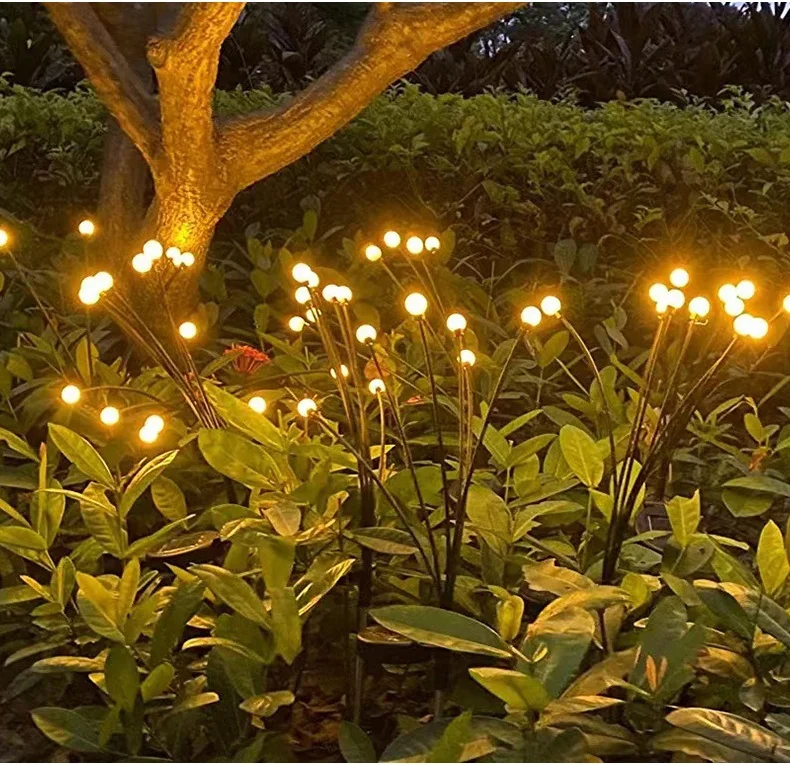 Solar firefly lamp outdoor waterproof pneumatic courtyard park atmosphere lawn decorative lamp firefly