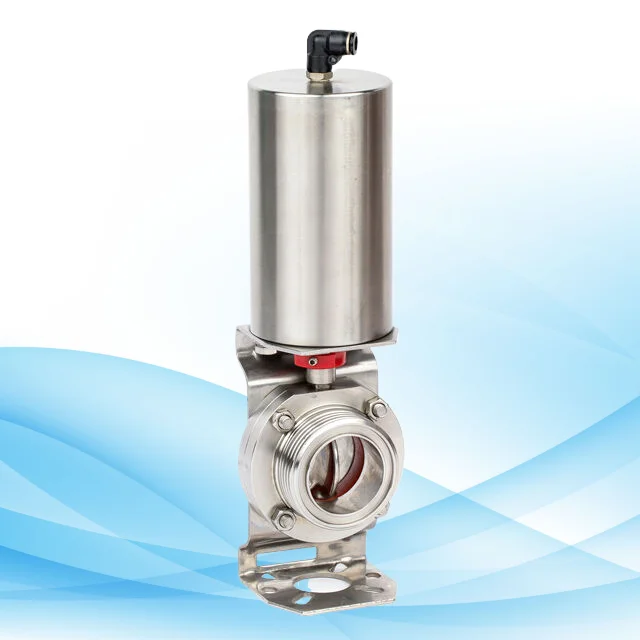 Hygienic Spring-Return Air-Operated Butterfly Valve With NPN Positioner