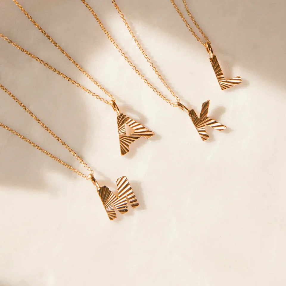 Dainty women 316 stainless steel gold plated tiny a-z 26 initials pendant letter alphabet necklace jewelry