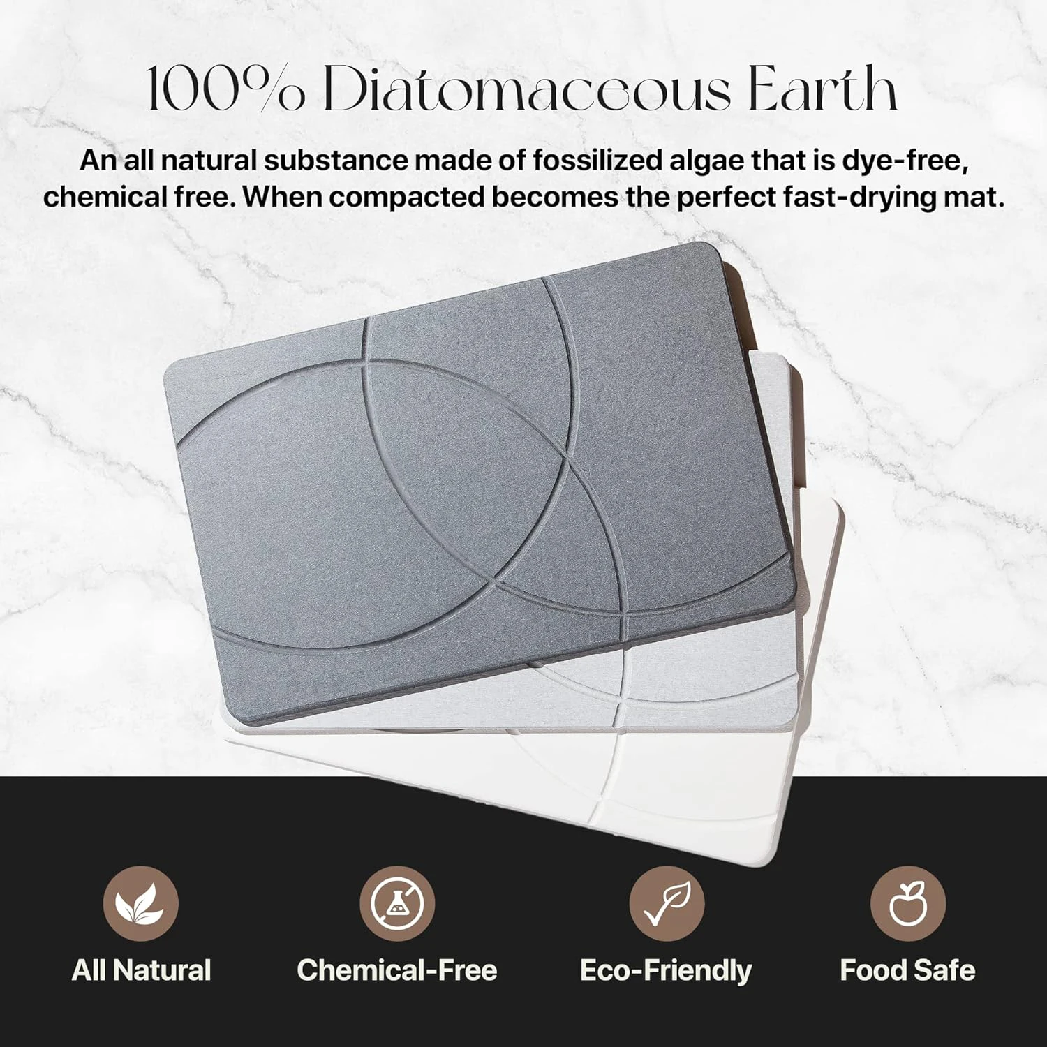 Fast Water Drying Super Absorbent Non-Slip Diatomite Earth Bath Mats Stone Bath Mat for Bathroom