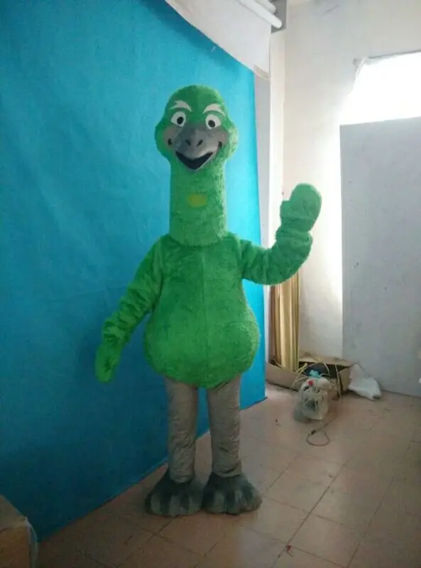 Funtoys  customized Green furry ostrich mascot costumes for halloween cosplay adult bird mascot costumes