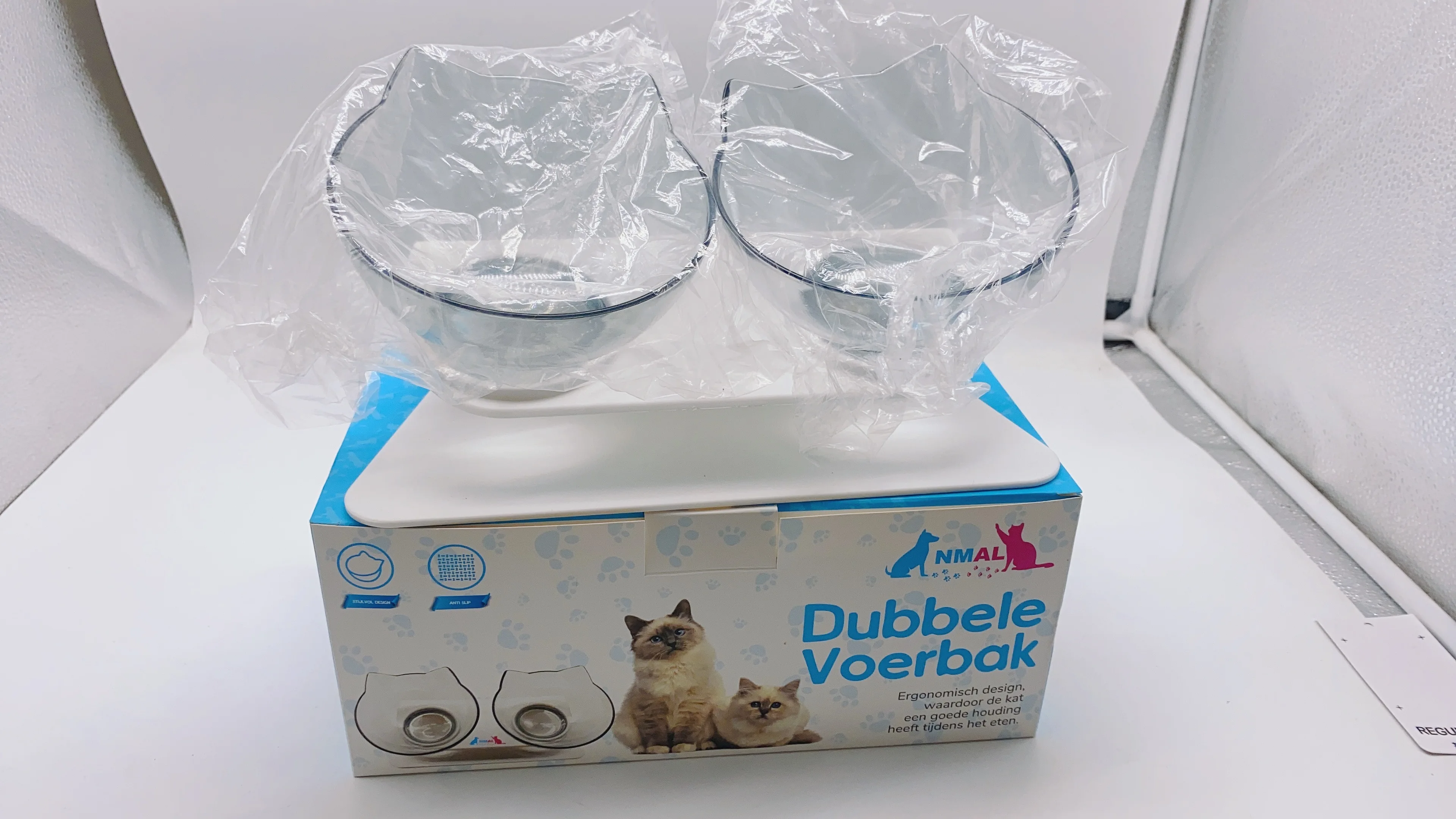 
Loveiy Design 15 Degree Neck Protection Cat Bowl Non-Slip Collapsible Double Pet Food Water Bowls 