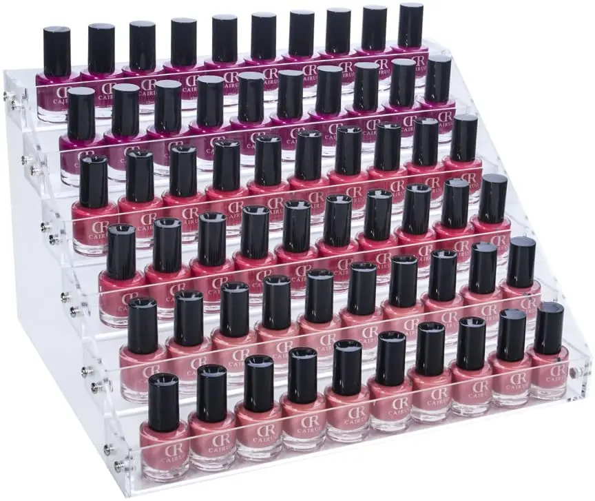 95% Crystal 6 Tier Acrylic Nail Polish Display Rack Display Stand Holder Makeup Organizer