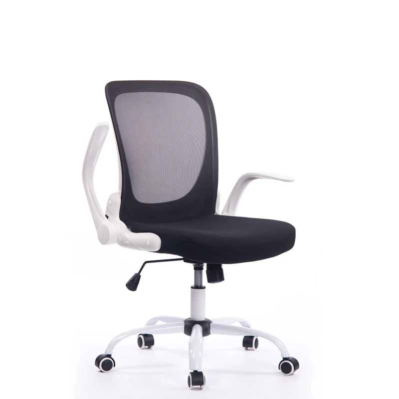 Adjustable Armrest Back Foldable Office Chair Black Mesh Chair