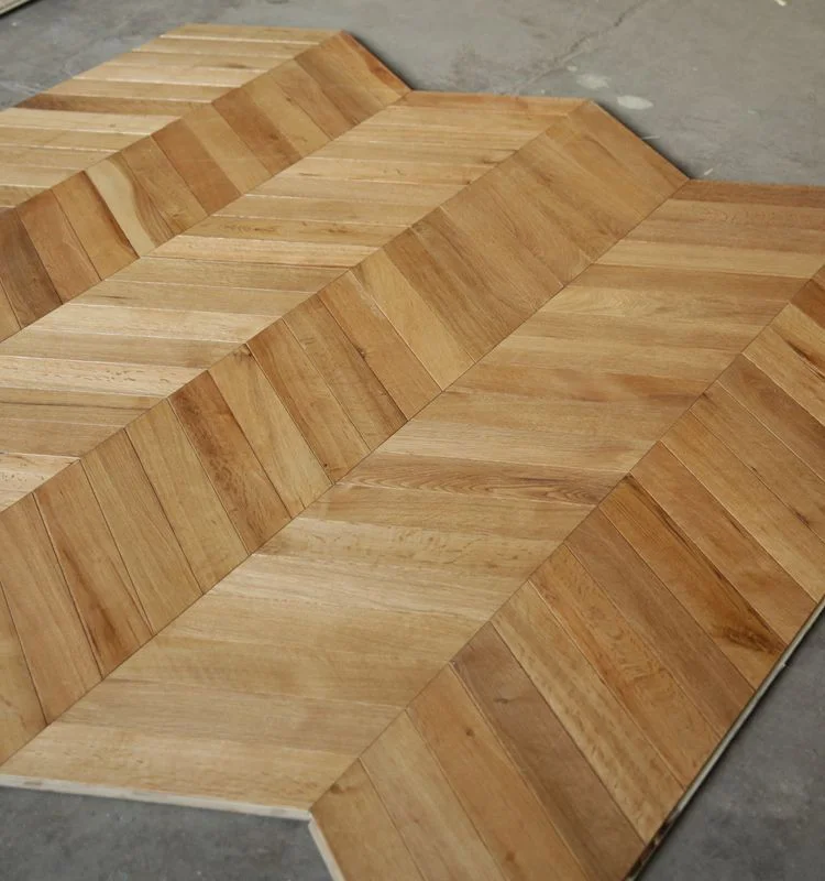 
Easy Install Brushed Chevron Pattern Hardwood Floor 