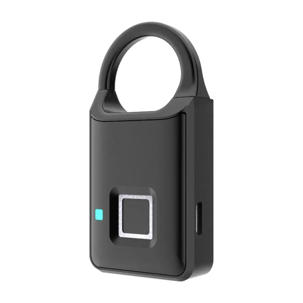 mini smart finger print padlock waterproof USB charging P50 smart keyless fingerprint lock