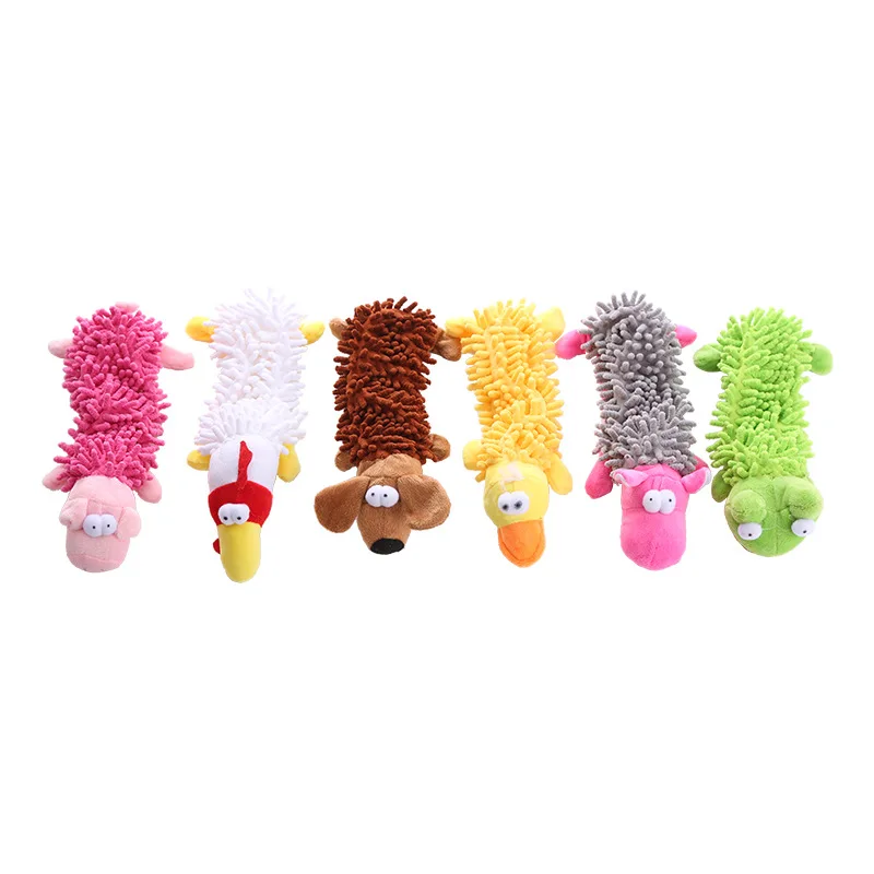 Durable Pet Dog Plush Toy Animal Shape with Squeaky for Small Dogs Chihuahua Yorkshire Bichon Puppy Chew Cleaning Teeth Toys