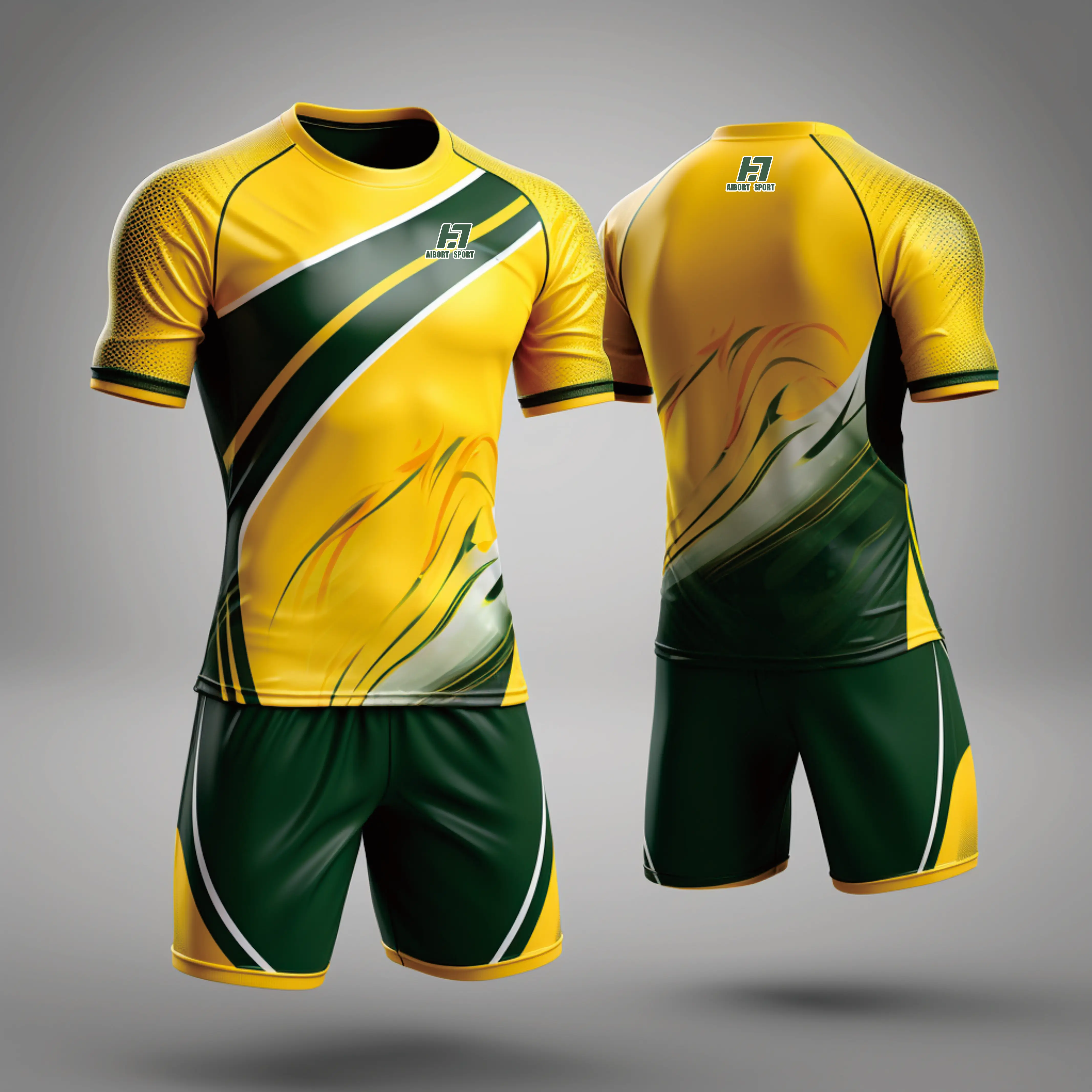 Aibort Wholesale Custom Sublimation And Soccer Jersey For Women High Quality With Pockets Gym  Soccer Shorts Set Printed/