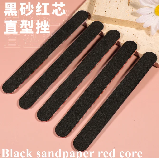Emery board 100/180 high quality Black washable sandpaper professional Nail Care diamond half moon shape Nail Files