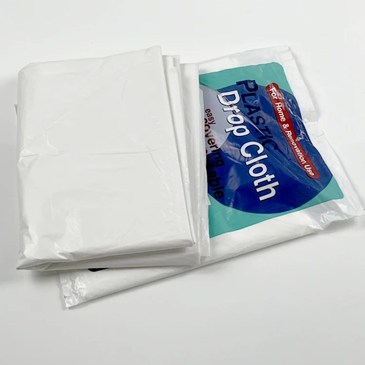 9*12 feet Clear High Density Poly Plastic Sheeting Heavy Duty Drop Sheet for Decorating