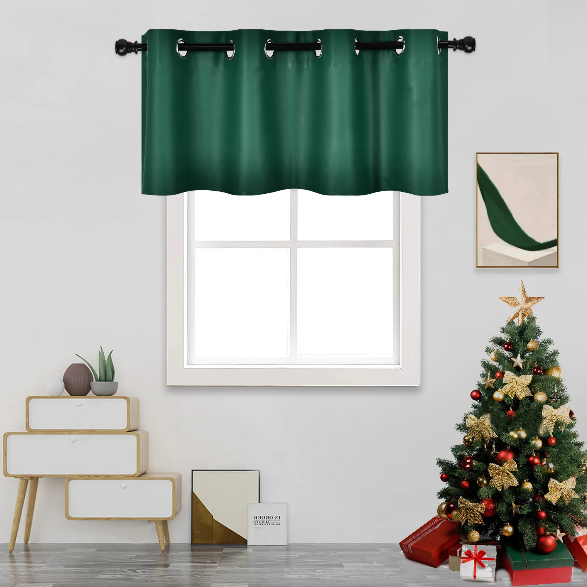 52x18 дюймов Зеленые Плотные подзор 100% полиэстер втулка стиль балдахин 1 шт./упак.