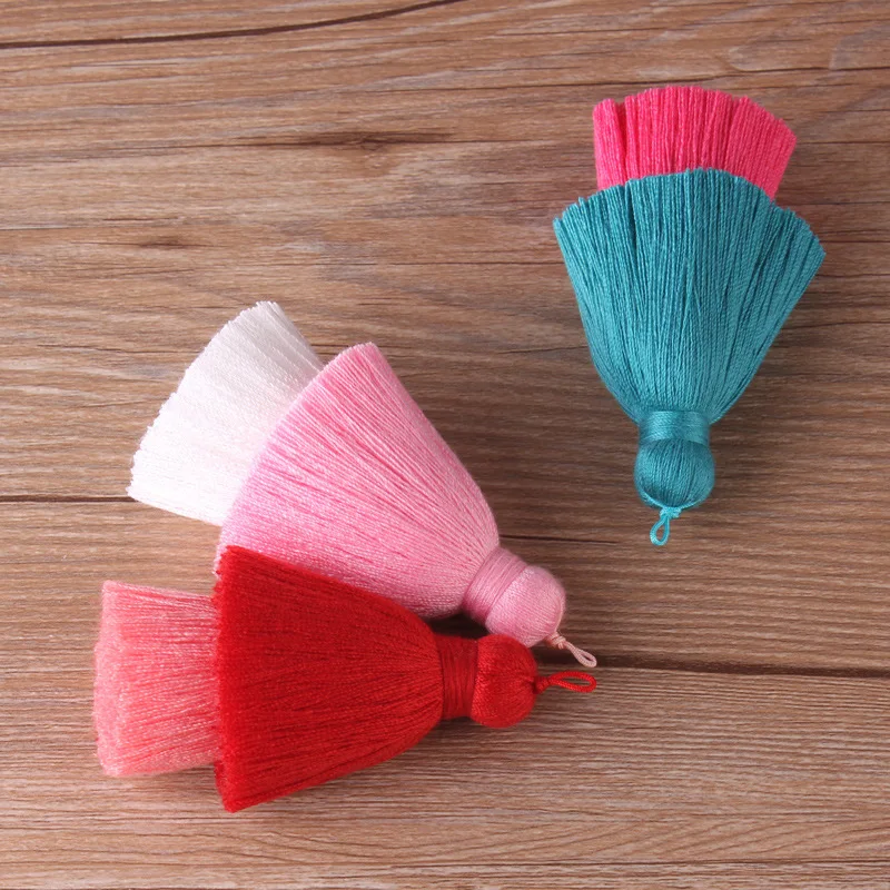 Double-layer Cotton Thread Colorful Jewelry Handmade Tassel Craft Polyester Tassels Mini Tassels