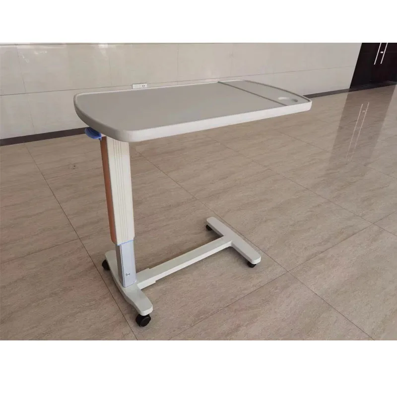 Durable Medical Dinning Table Medical Overbed Table Hospital Mobile Table Hydraulic Lifting With Wheels