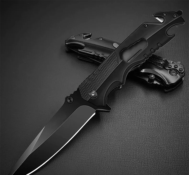 Outdoor Multi Tools Survival Pocket Knife Allen Key Handle Design Tactical Knife with Rope Cutter Glass Breaker