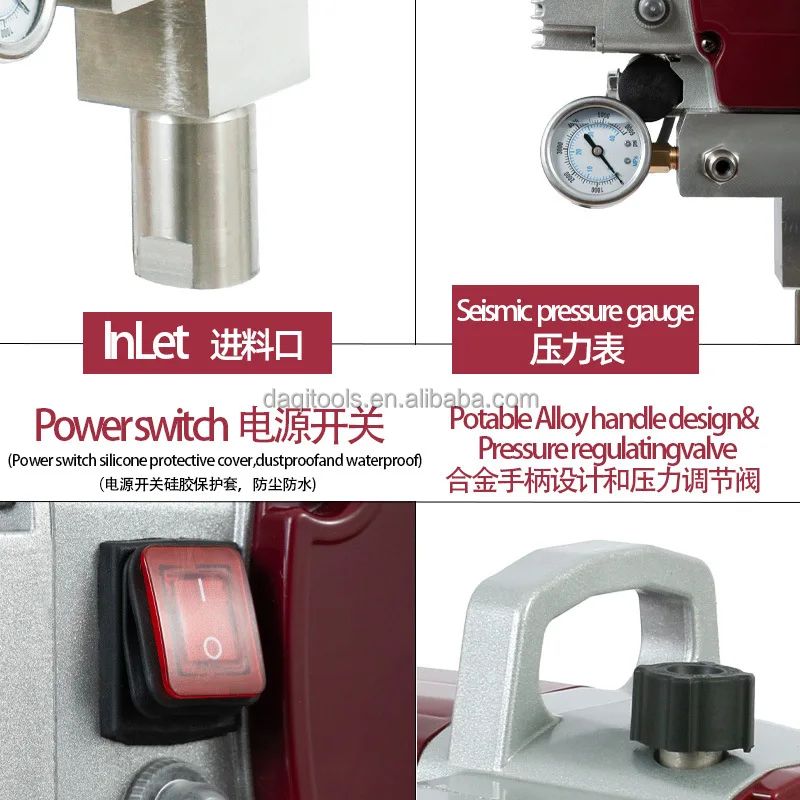 Airless Wall Paint Sprayer for Dispersion/Latex Paints Large Household Project, 1800W High Pressure Paint Sprayer