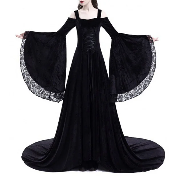 Ecoparty Gothic Halloween Cosplay Queen Costumes Women Medieval Princess Dress