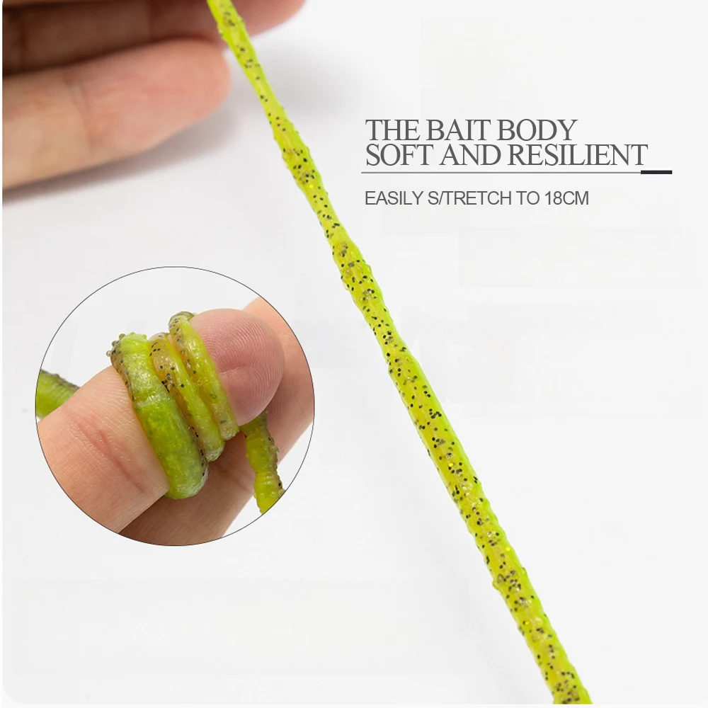 JINGGINGSOUL-SL112-11cm 8pcs 2.3g OEM Fishing Lure Stick Senko Worm Bass Soft Silicon Lure Baits Artificial Earthworm Wracky Rig