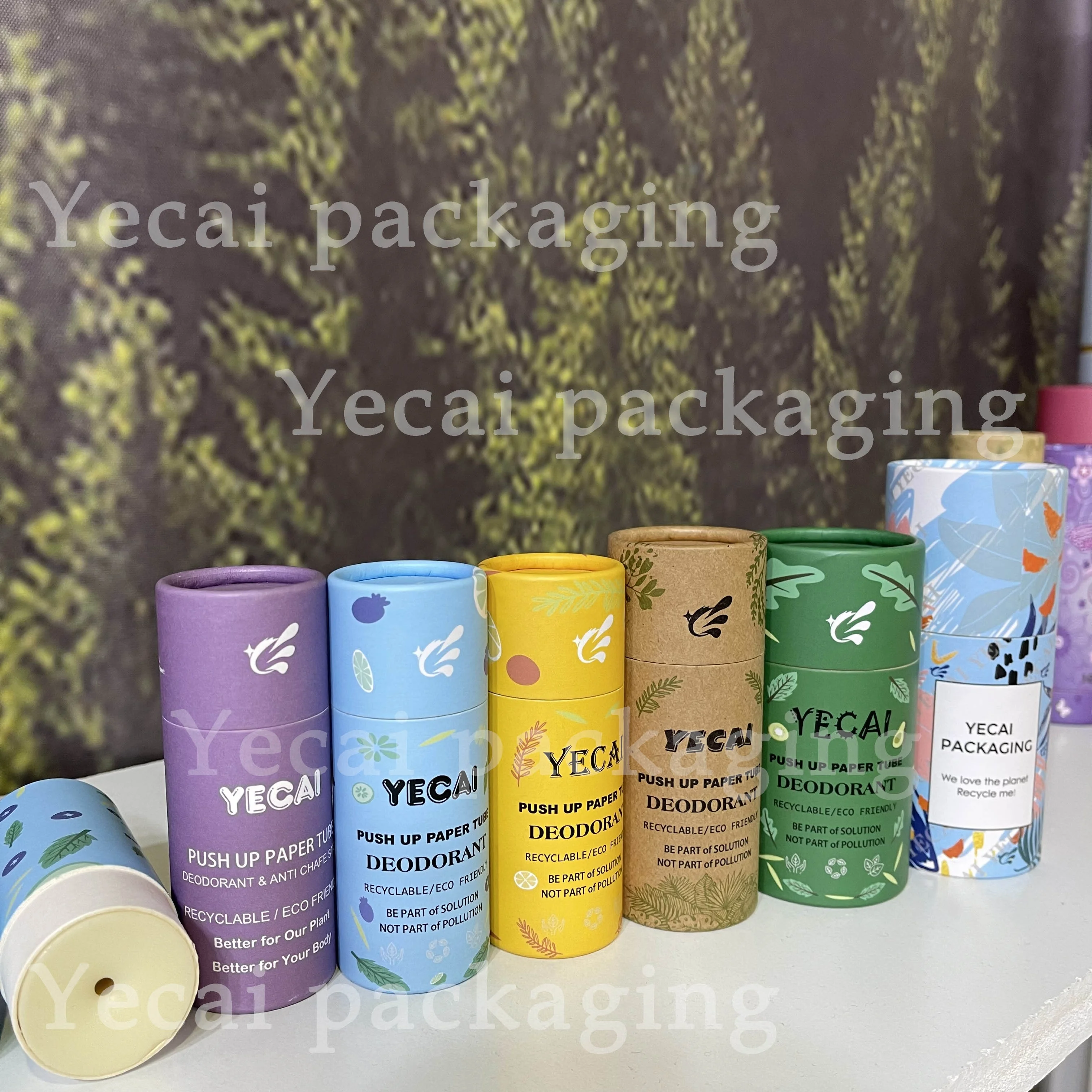 Organic Paper lipstick tube beauty lip balm paper tubes  Sustainable packaging solutions for solid fragrance sticks Cardboard