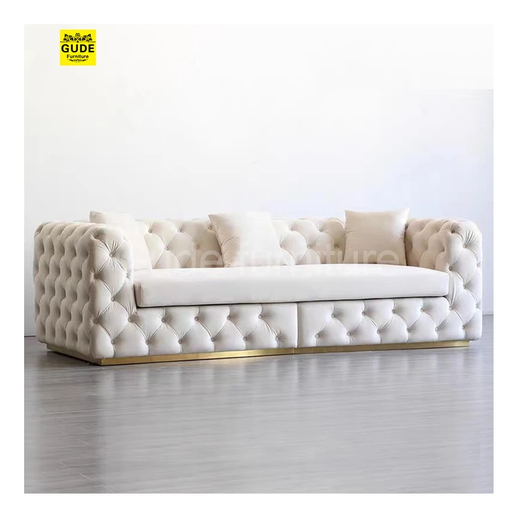 Classic Hotel Living Room Sofas Classical European Style Velvet Chesterfield Sofa Sofa Sets Modern Livingroom Furniture 2 Set