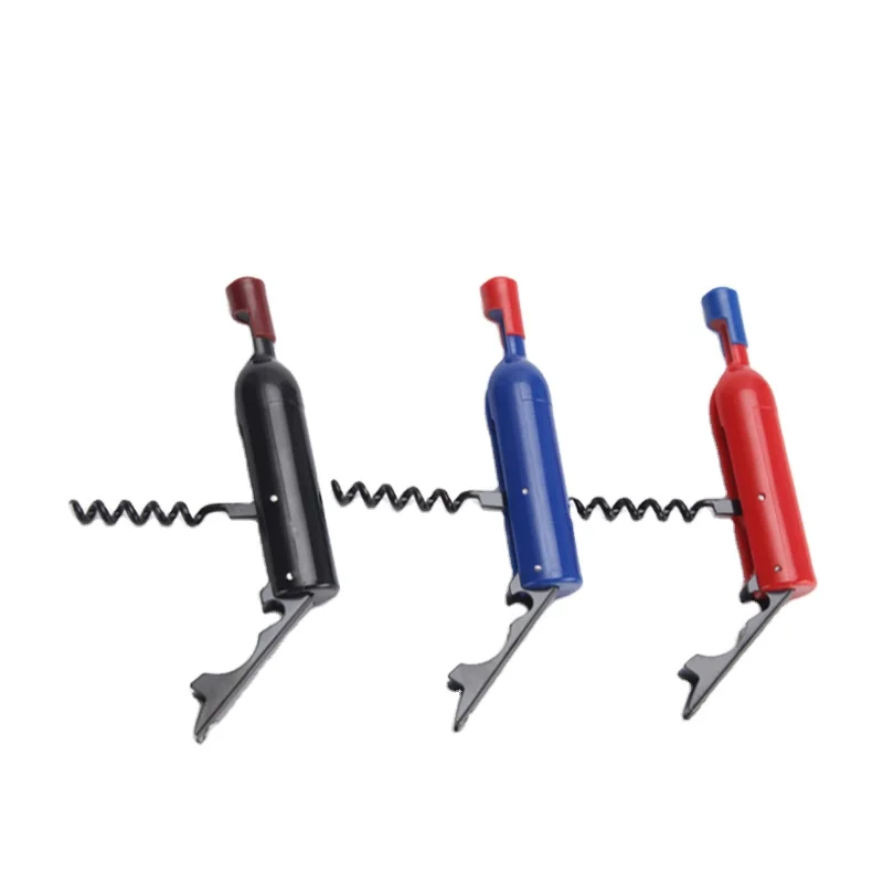 Черный пластик вина штопор Пробка открывалка с магнитом