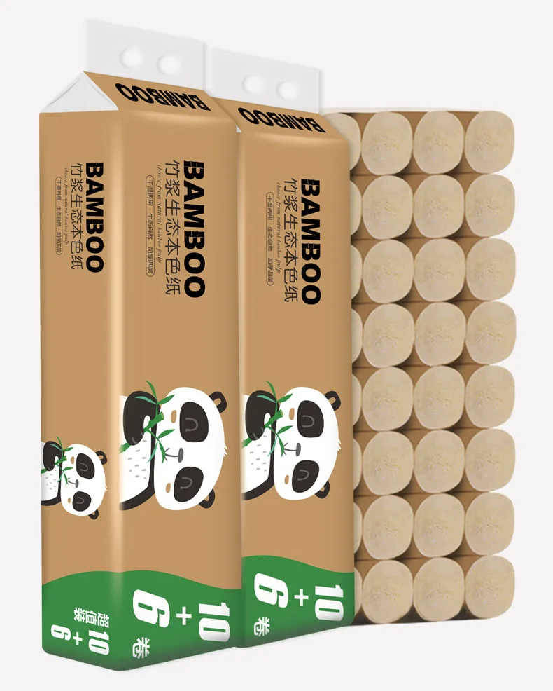 Wholesale in stock cheap 4 ply bamboo toilet paper toilet tissues roll bathroom tissue toilet tissues